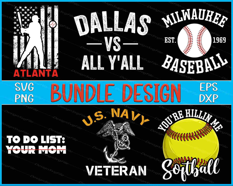 Collection of sports-themed graphics with text and logos on a black background