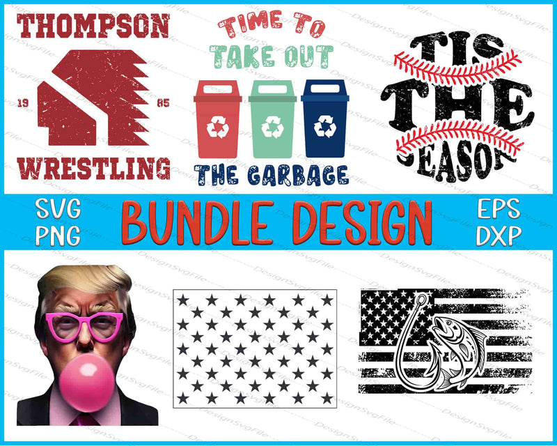 Collection of graphic designs with text and icons on a white background