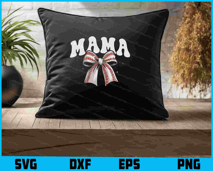 Baseball Mama SVG, Baseball Bow PNG