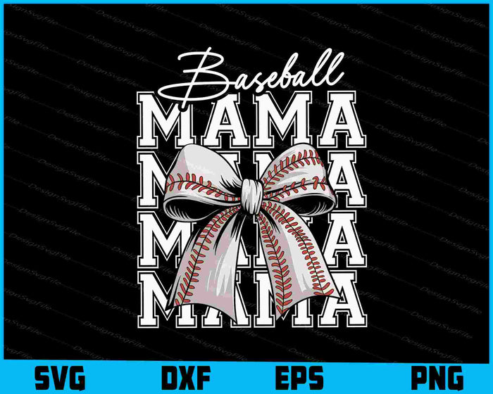 Baseball Mama SVG, Baseball Bow PNG