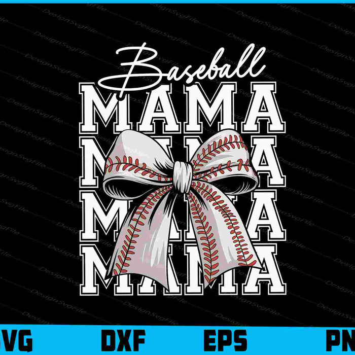 Baseball Mama SVG, Baseball Bow PNG