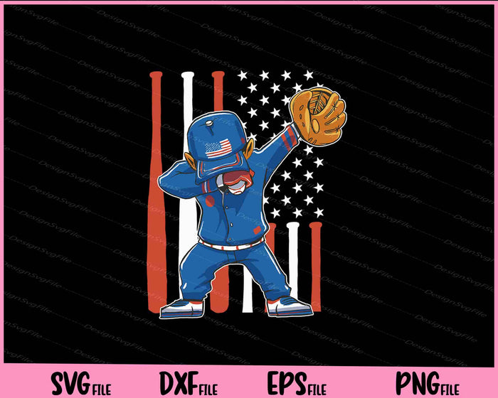 Baseball Player American Flag Dabbing Svg Cutting Printable Files  - Premium Cutting Files in SVG, PNG & EPS Formats - Premium SVG Cutting Files for Crafts