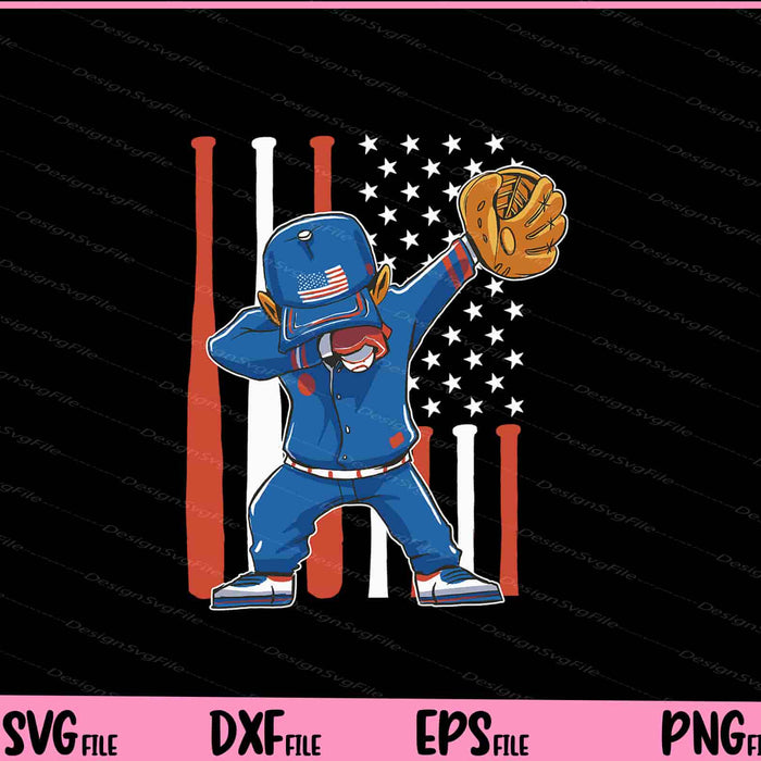 Baseball Player American Flag Dabbing Svg Cutting Printable Files  - Premium Cutting Files in SVG, PNG & EPS Formats - Premium SVG Cutting Files for Crafts