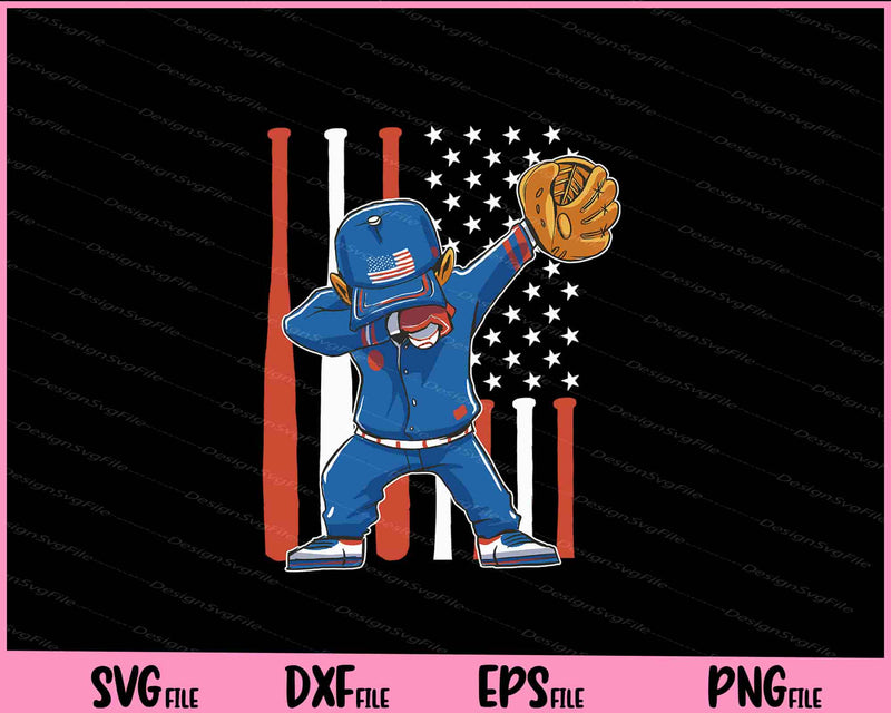 Baseball Player American Flag Dabbing Svg Cutting Printable Files  - Premium Cutting Files in SVG, PNG & EPS Formats - Premium SVG Cutting Files for Crafts