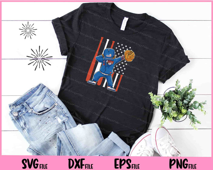 Baseball Player American Flag Dabbing Svg Cutting Printable Files  - Premium Cutting Files in SVG, PNG & EPS Formats - Premium SVG Cutting Files for Crafts
