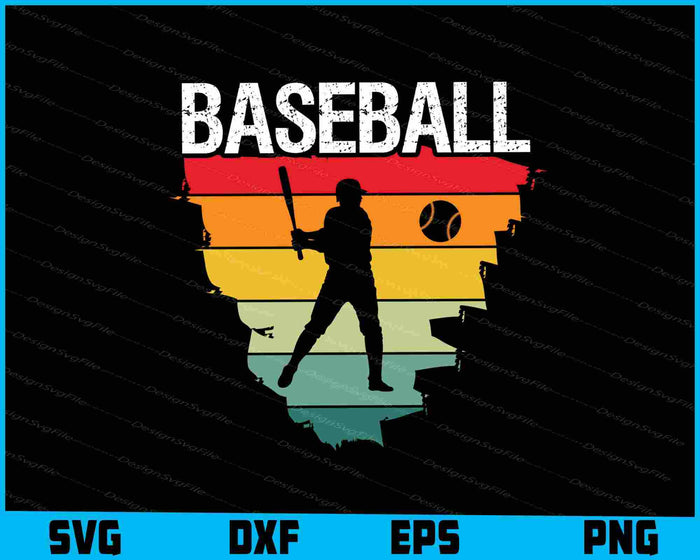 Baseball Player Vintage SVG