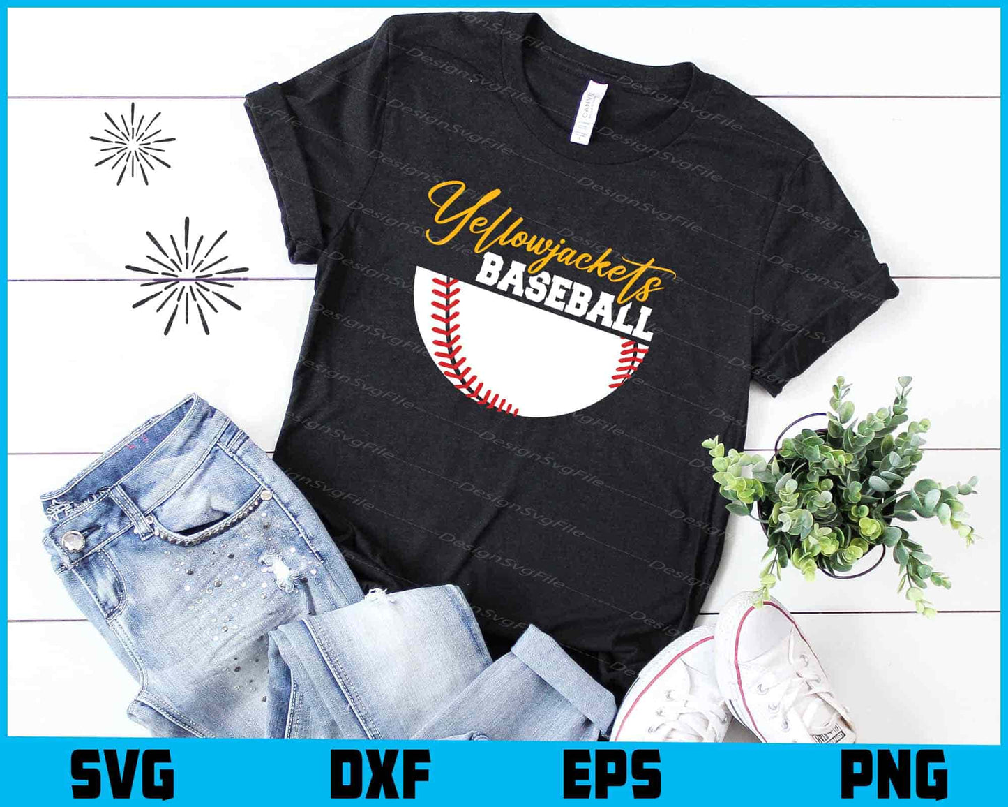 Baseball SVG, Yellowjackets Baseball SVG