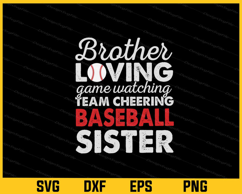 Baseball Sister Brother Loving svg