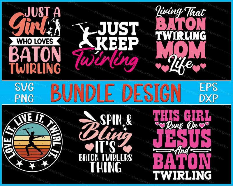 Baton Twirlers Bundle SVG Jesus PNG