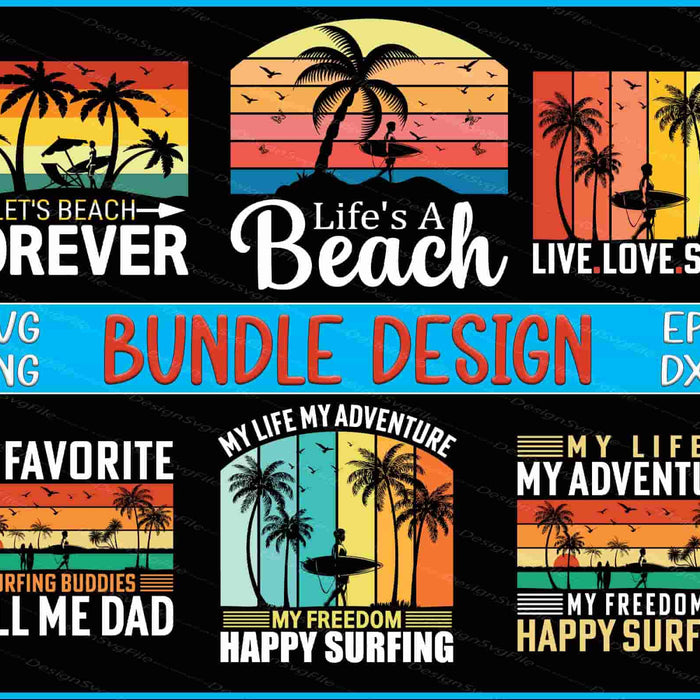 Beach Bundle SVG Surfing PNG