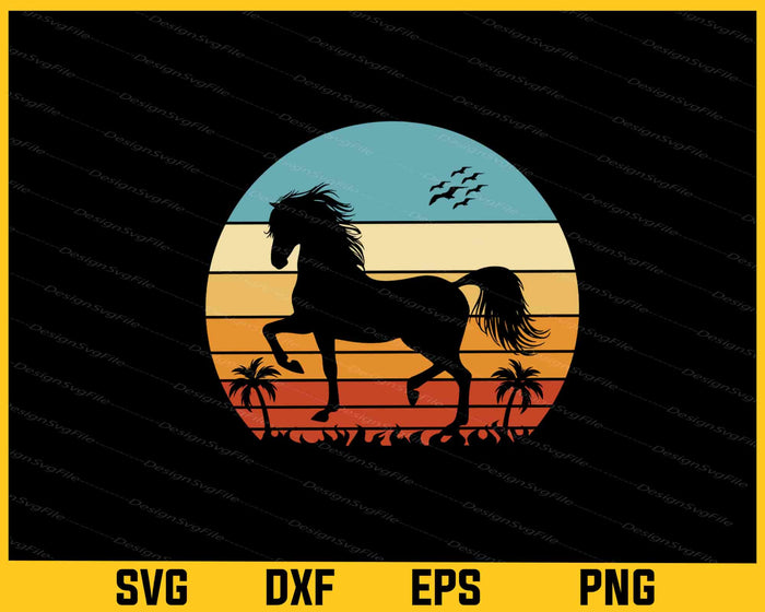 Beautiful Horse Running Vintage Svg Cutting Printable File  - Premium Cutting Files in SVG, PNG & EPS Formats - Premium SVG Cutting Files for Crafts