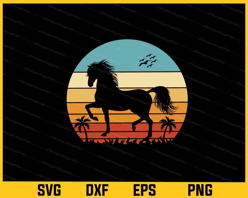 Beautiful Horse Running Vintage Svg Cutting Printable File  - Premium Cutting Files in SVG, PNG & EPS Formats - Premium SVG Cutting Files for Crafts