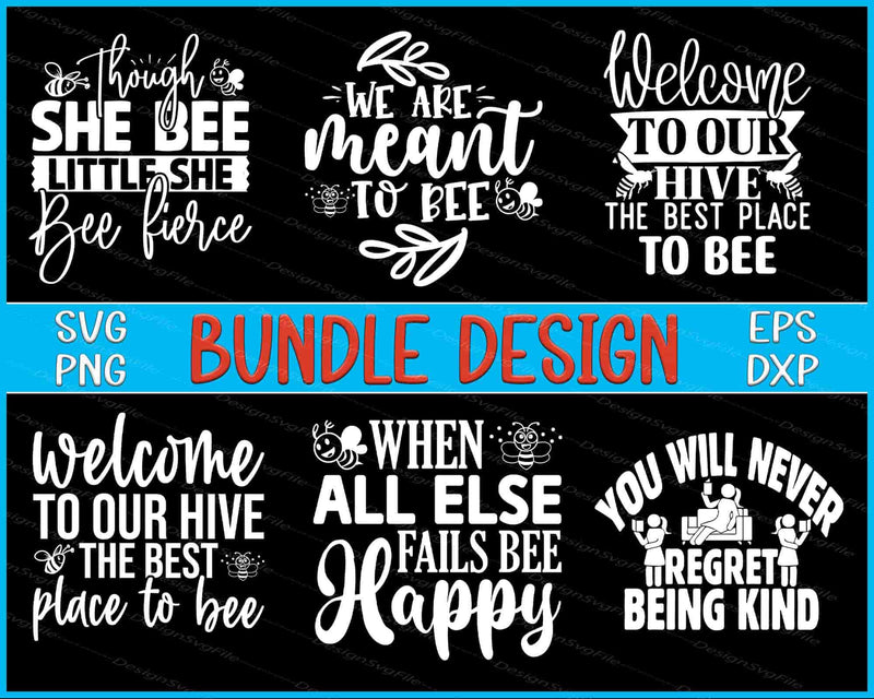 Bee Bundle SVG be Kind PNG