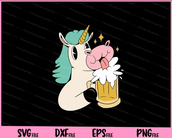 Beer Unicorn Cartoon Svg Cutting Printable Files  - Premium Cutting Files in SVG, PNG & EPS Formats - Premium SVG Cutting Files for Crafts