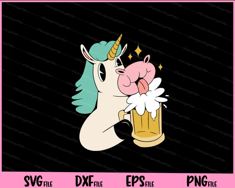 Beer Unicorn Cartoon svg
