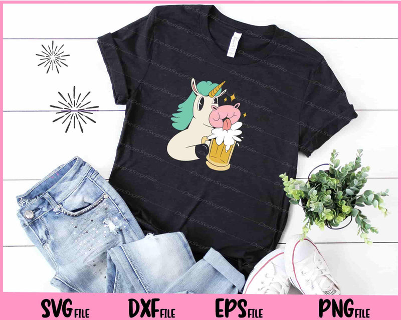 Beer Unicorn Cartoon t shirt