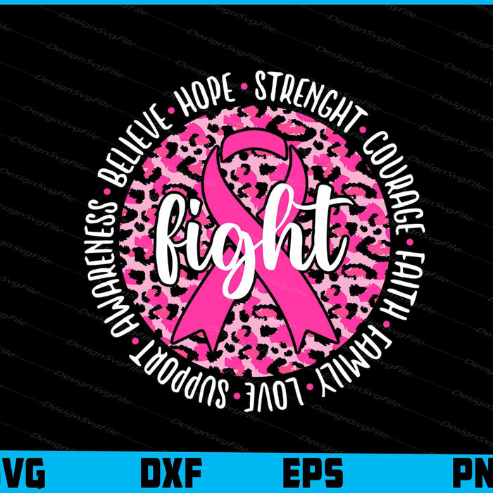 Believe Hope Breast Cancer Awareness Leopard