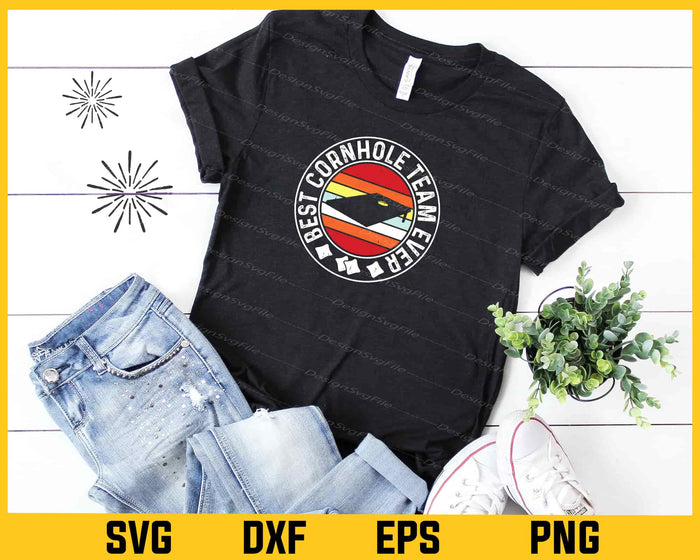 Best Cornhole Team Ever Vintage Cornhole Svg Cutting Printable File  - Premium Cutting Files in SVG, PNG & EPS Formats - Premium SVG Cutting Files for Crafts