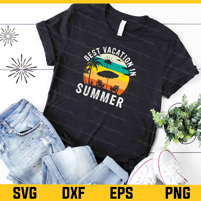 Best Vacation Summer Vintage Svg Cutting Printable File  - Premium Cutting Files in SVG, PNG & EPS Formats - Premium SVG Cutting Files for Crafts