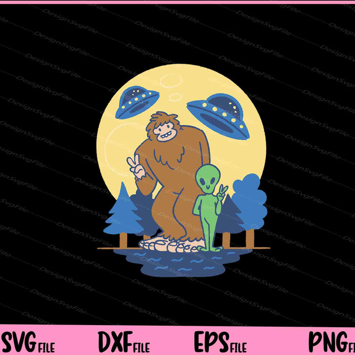 Big Foot Alien Peace Out Svg Cutting Printable Files  - Premium Cutting Files in SVG, PNG & EPS Formats - Premium SVG Cutting Files for Crafts