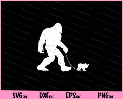 Big Foot Walking Dog Svg Cutting Printable Files  - Premium Cutting Files in SVG, PNG & EPS Formats - Premium SVG Cutting Files for Crafts