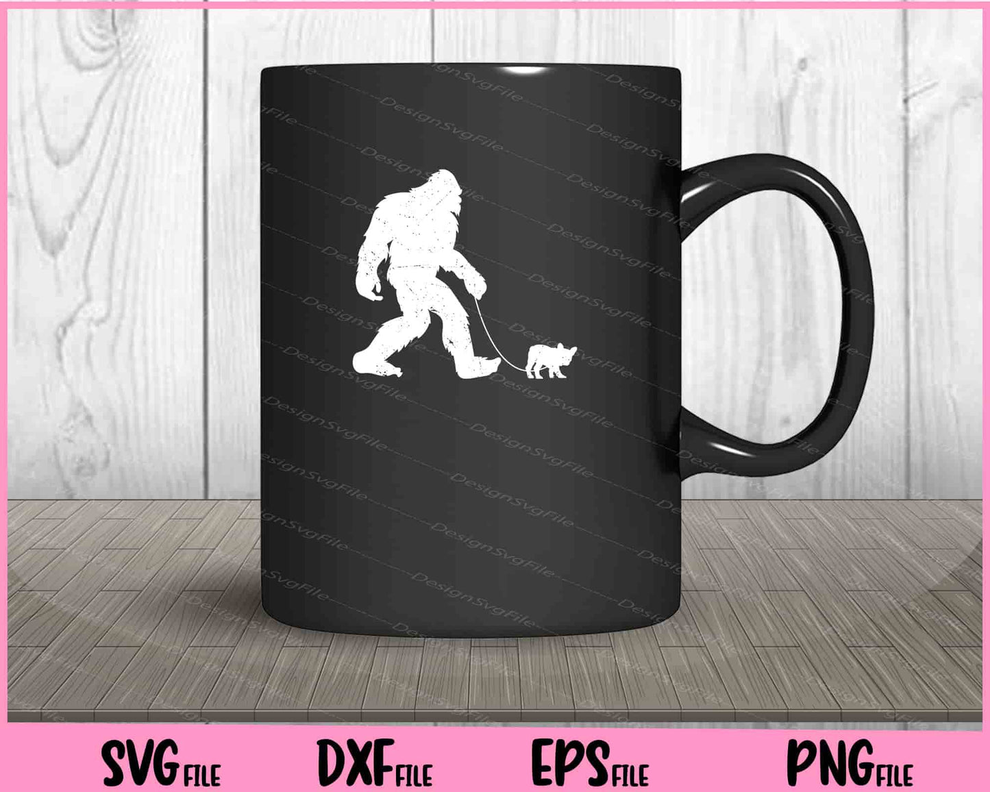 Big Foot Walking Dog Svg Cutting Printable Files  - Premium Cutting Files in SVG, PNG & EPS Formats - Premium SVG Cutting Files for Crafts