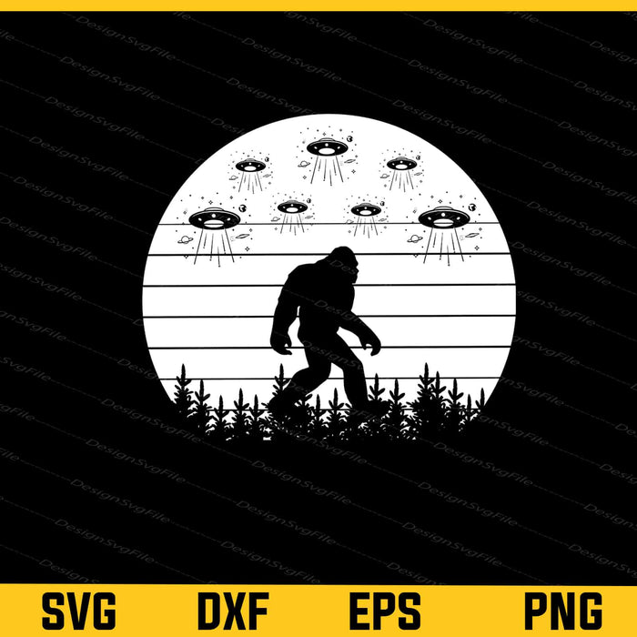 Bigfoot Believe Retro Alien Svg Cutting Printable File  - Premium Cutting Files in SVG, PNG & EPS Formats - Premium SVG Cutting Files for Crafts