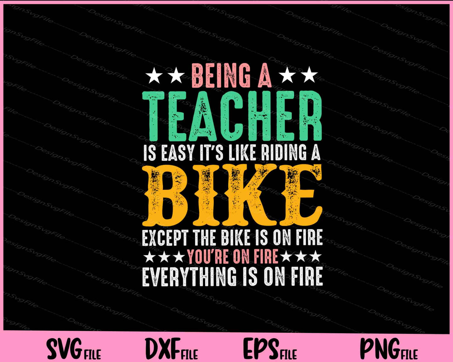 Binga A Teacher Is Easy It’s Like Riding A Bike Svg Cutting Printable Files  - Premium Cutting Files in SVG, PNG & EPS Formats - Premium SVG Cutting Files for Crafts