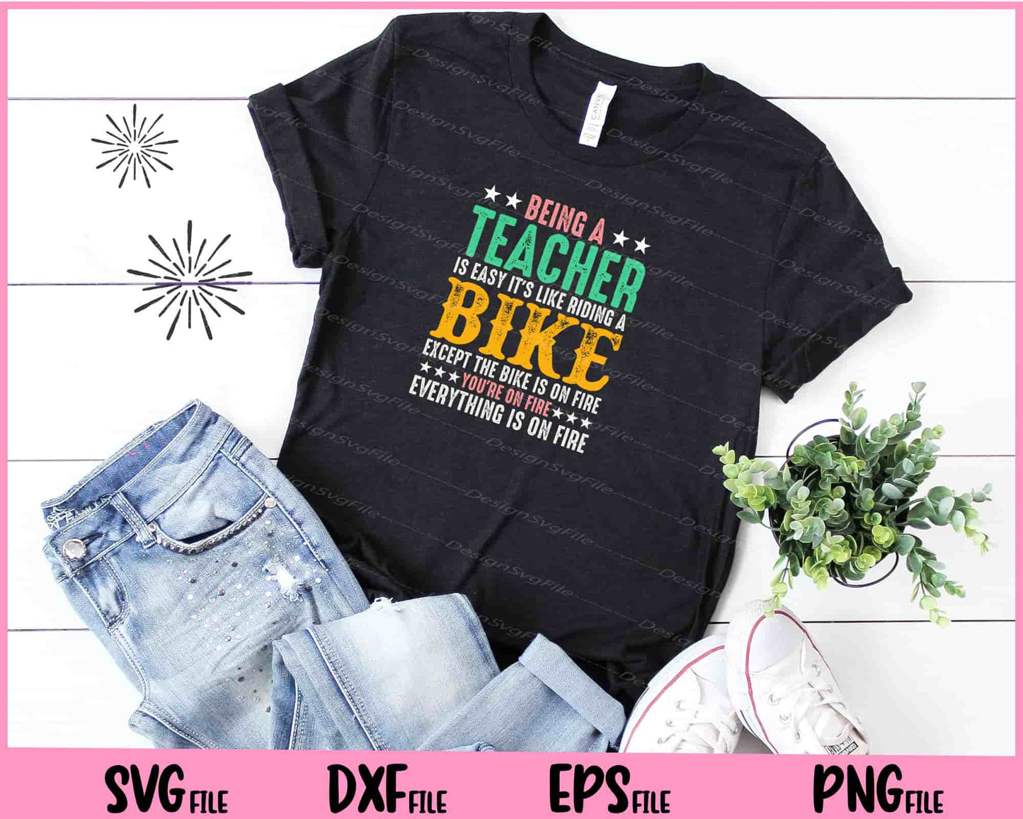 Binga A Teacher Is Easy It’s Like Riding A Bike Svg Cutting Printable Files  - Premium Cutting Files in SVG, PNG & EPS Formats - Premium SVG Cutting Files for Crafts