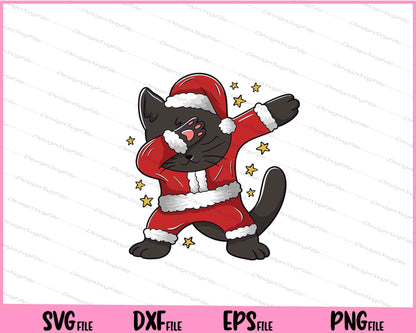 Black Cat Santa Dabbing Svg Cutting Printable Files  - Premium Cutting Files in SVG, PNG & EPS Formats - Premium SVG Cutting Files for Crafts