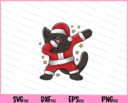 Black Cat Santa Dabbing Svg Cutting Printable Files  - Premium Cutting Files in SVG, PNG & EPS Formats - Premium SVG Cutting Files for Crafts