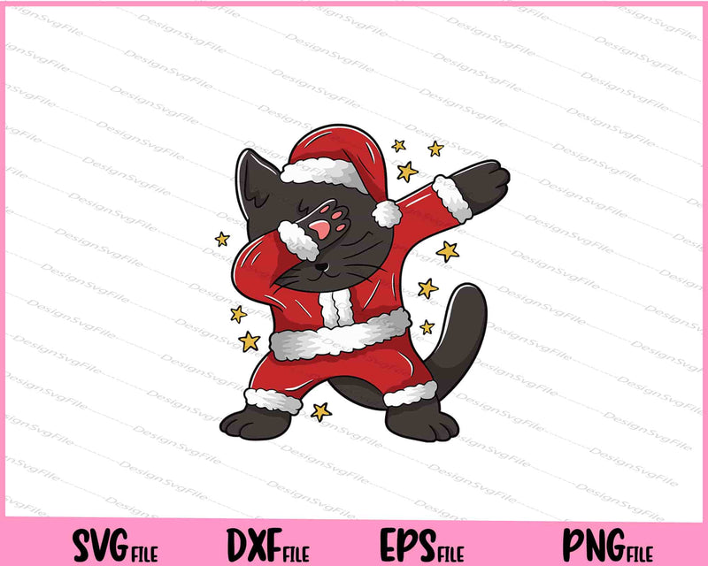 Black Cat Santa Dabbing Svg Cutting Printable Files  - Premium Cutting Files in SVG, PNG & EPS Formats - Premium SVG Cutting Files for Crafts