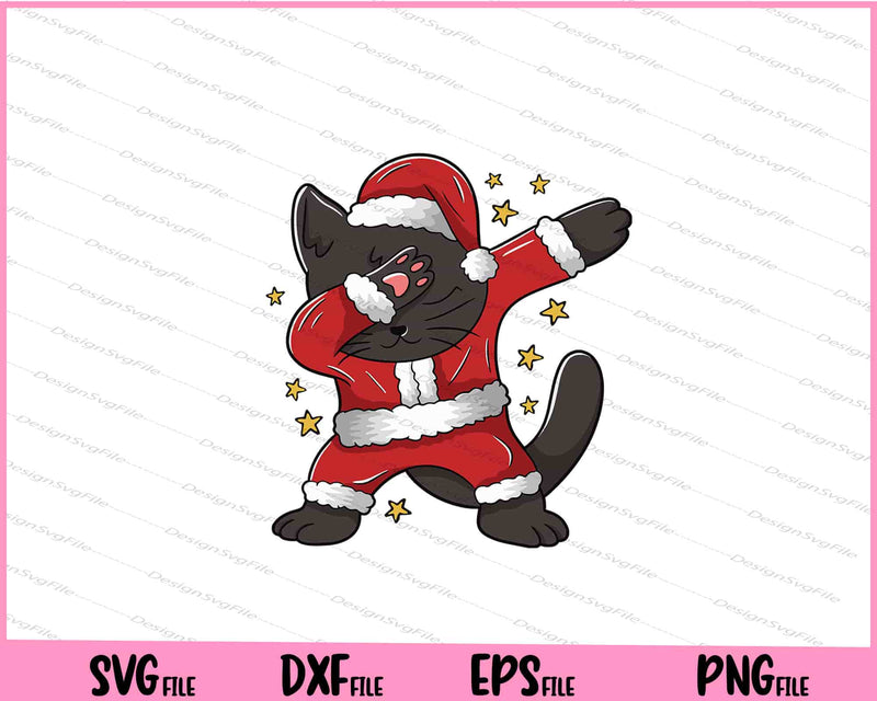 Black Cat Santa Dabbing svg