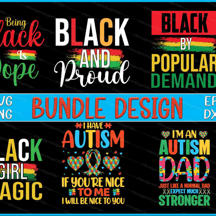 Black Girl Magic Bundle SVG Black PNG