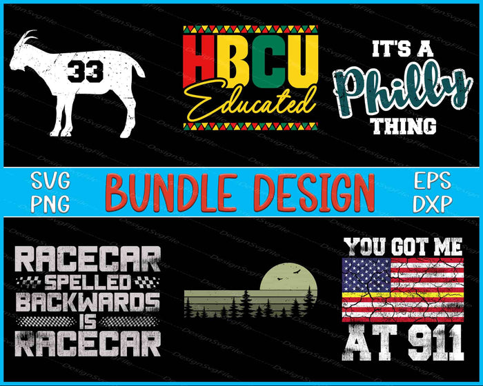 Collection of various graphic designs with text and symbols on a black background
