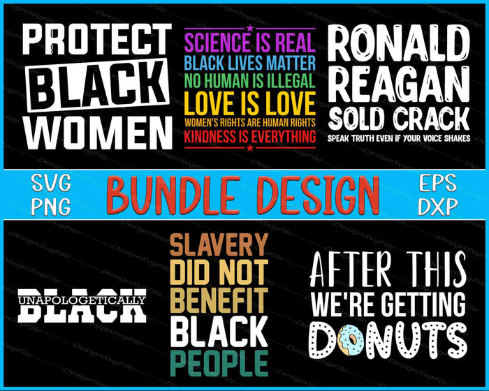 Black History Bundle SVG, Juneteenth PNG Donuts Design