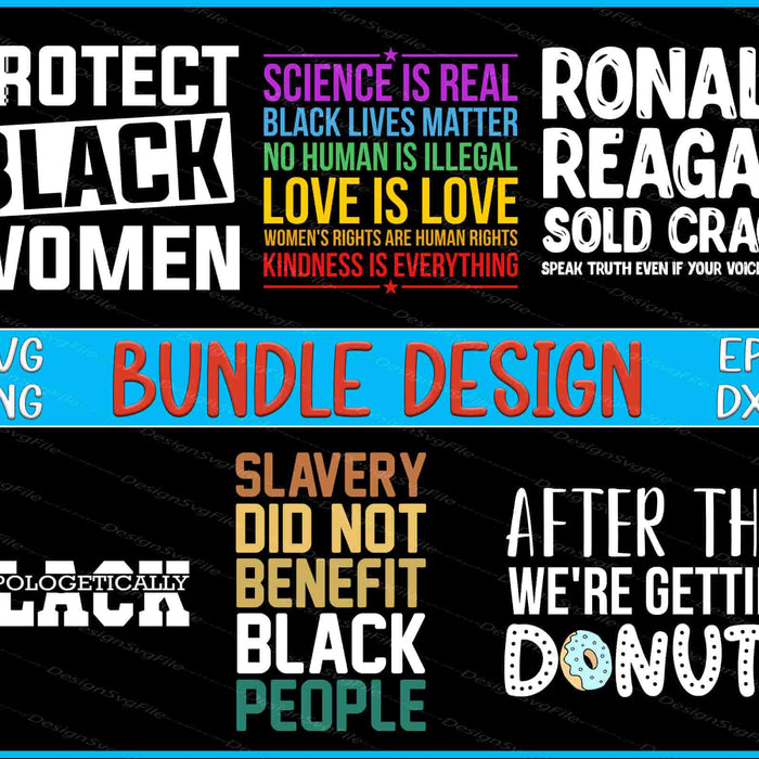 Black History Bundle SVG, Juneteenth PNG Donuts Design