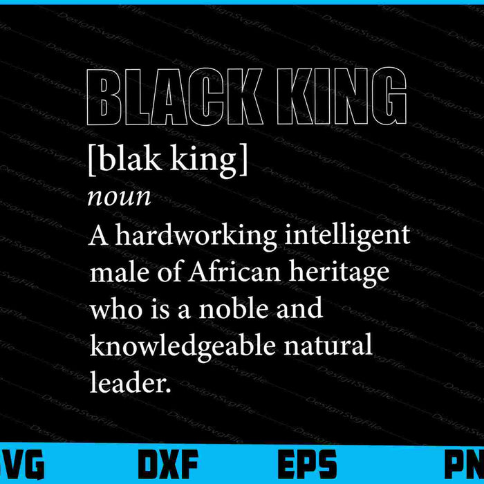 Black King Definition Dashiki African Heritage Graduation SVG