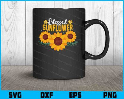 Blessed Sunflower SVG, Flowers Cricut, PNG File