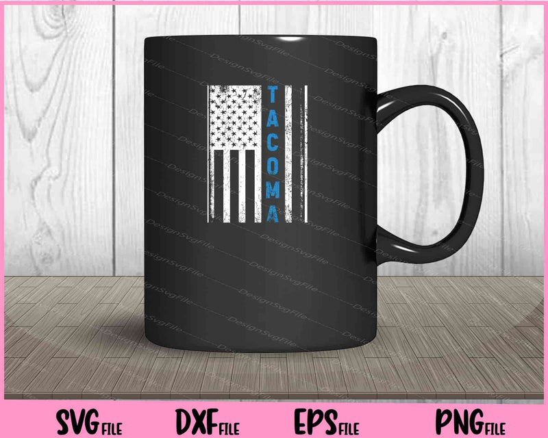 Blue Line Tacoma Distressed National Police Week mug