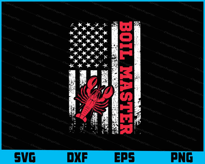 Boil Master Crawfish American Flag SVG
