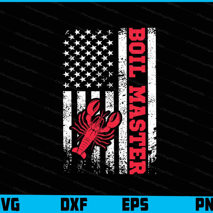Boil Master Crawfish American Flag SVG