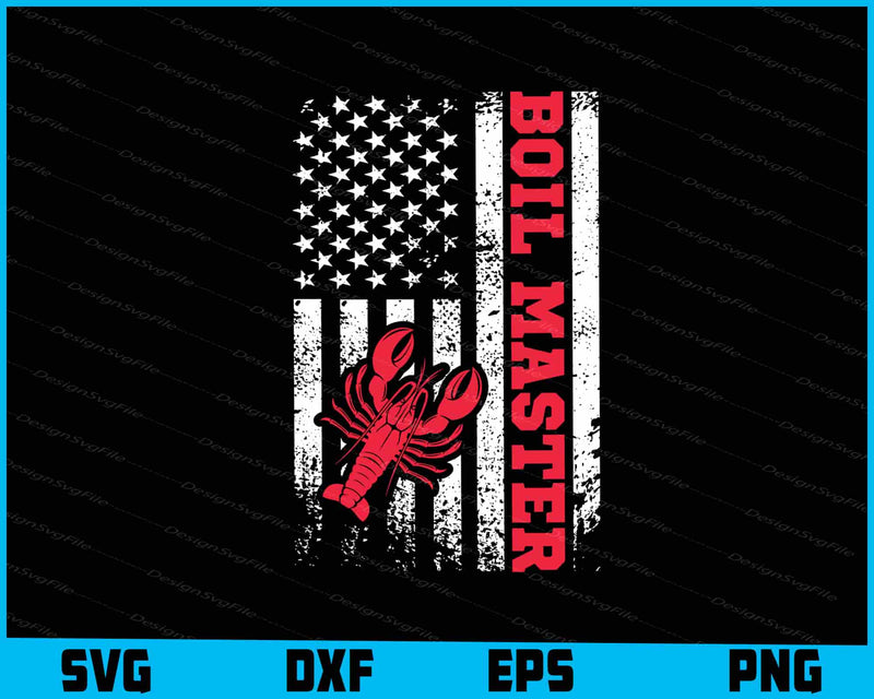 Boil Master Crawfish American Flag SVG