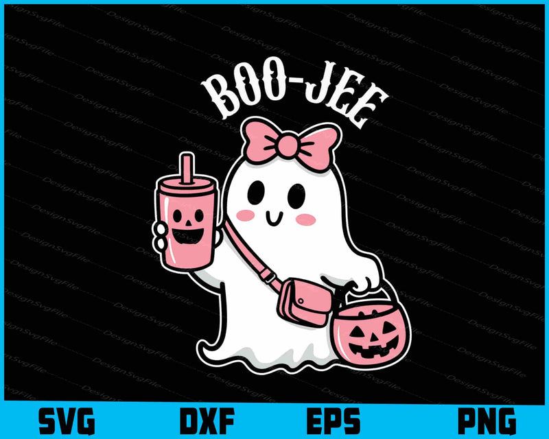 Boo Jee SVG Boo Ghost PNG Halloween Digital Printable File  - Premium Cutting Files in SVG, PNG & EPS Formats - Premium SVG Cutting Files for Crafts