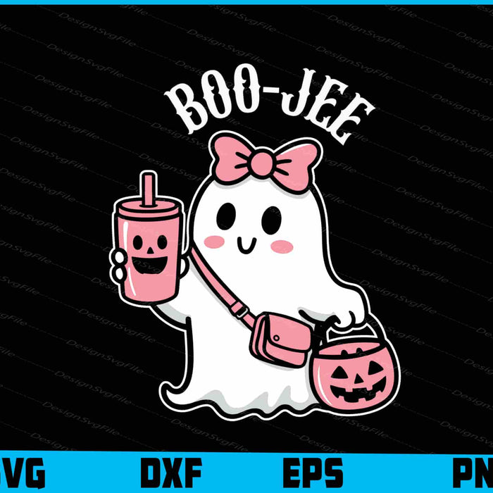 Boo Jee SVG Boo Ghost PNG Halloween Digital Printable File  - Premium Cutting Files in SVG, PNG & EPS Formats - Premium SVG Cutting Files for Crafts