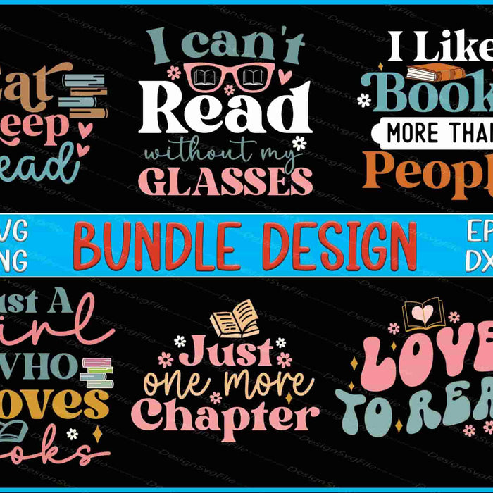 Book Bundle SVG Loves Book PNG