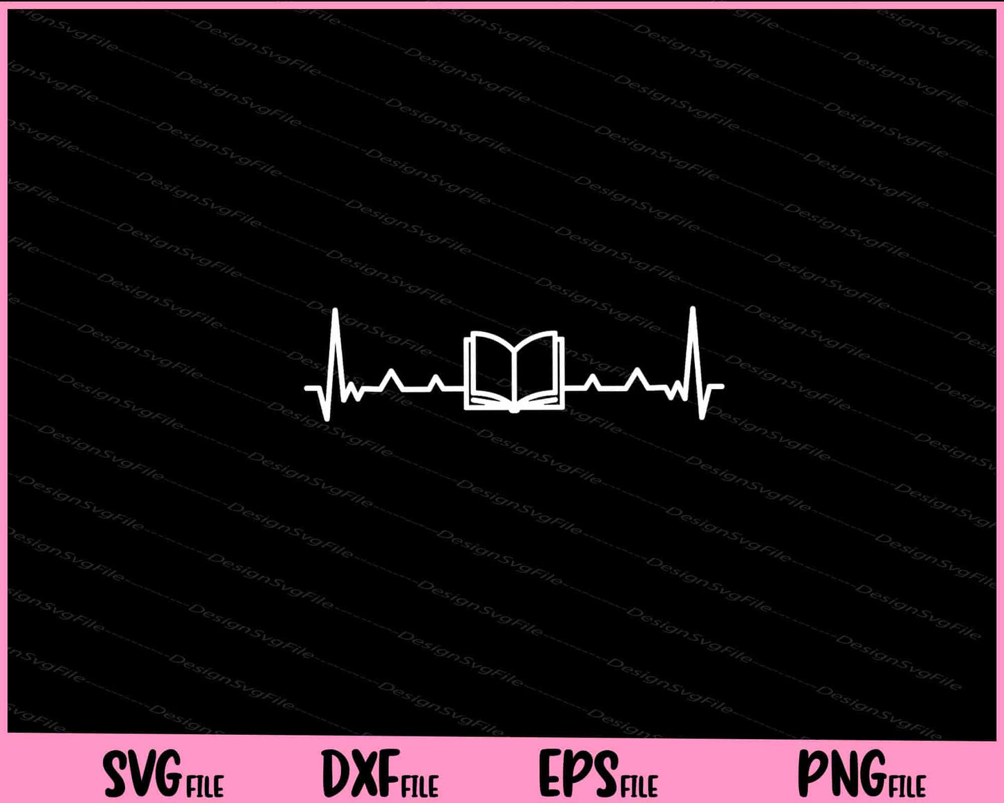 Book Heartbeat Svg Cutting Printable Files  - Premium Cutting Files in SVG, PNG & EPS Formats - Premium SVG Cutting Files for Crafts