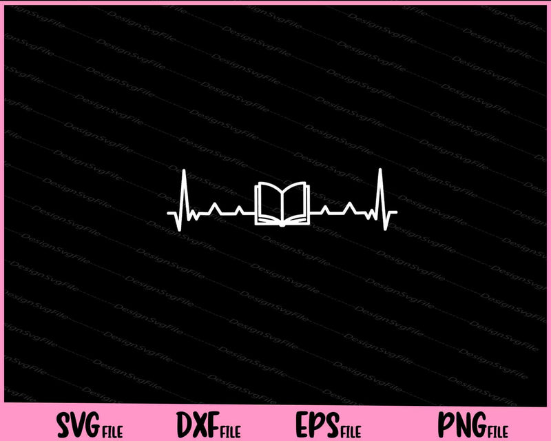 Book Heartbeat Svg Cutting Printable Files  - Premium Cutting Files in SVG, PNG & EPS Formats - Premium SVG Cutting Files for Crafts