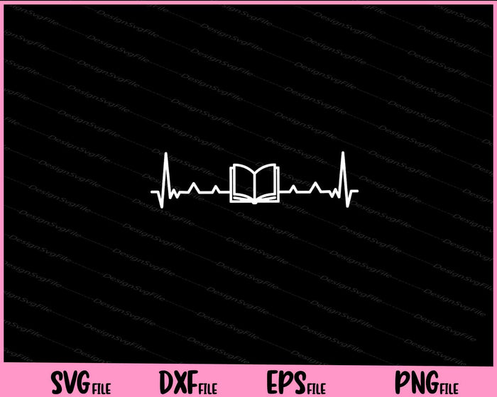 Book Heartbeat Svg Cutting Printable Files  - Premium Cutting Files in SVG, PNG & EPS Formats - Premium SVG Cutting Files for Crafts