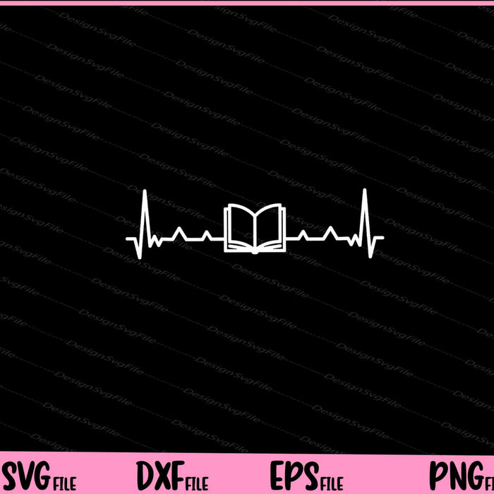 Book Heartbeat Svg Cutting Printable Files  - Premium Cutting Files in SVG, PNG & EPS Formats - Premium SVG Cutting Files for Crafts